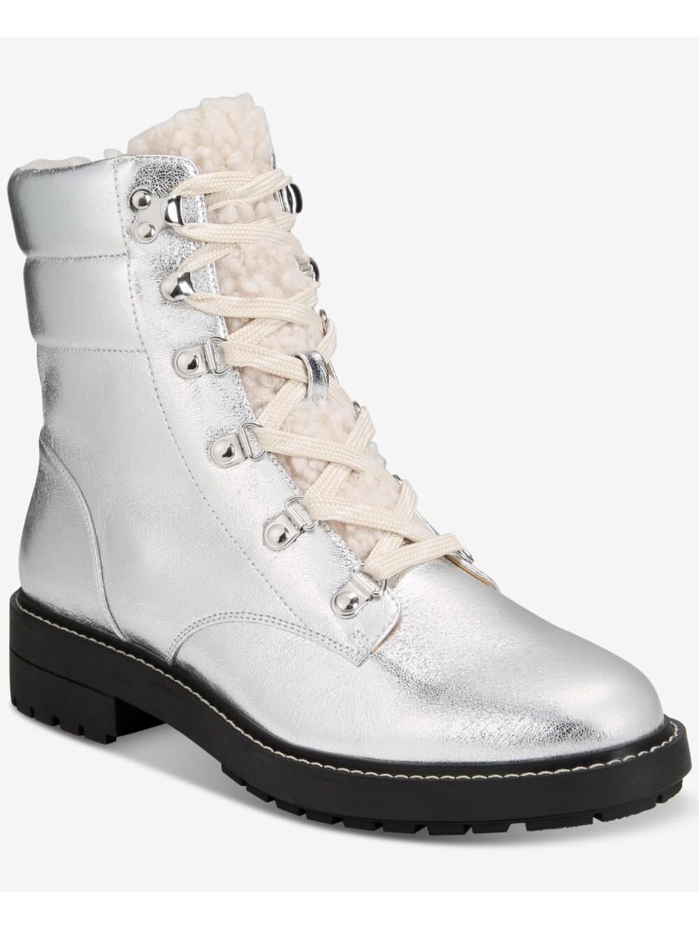 On 34th Women's Tandi Lace-up Booties, Metallic Silver Size 6